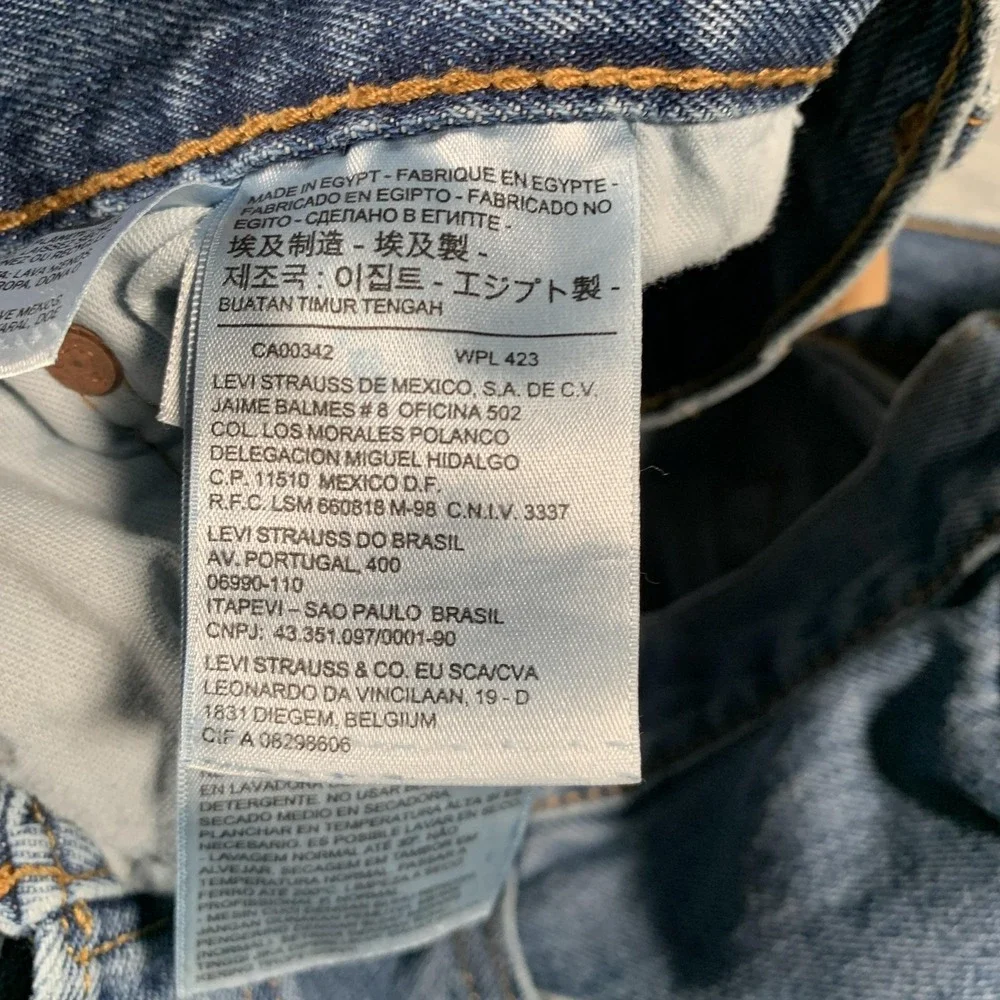 Levis 501‎ Jeans Mens 34x34 Blue Denim Straight Leg Button Fly Original Fit